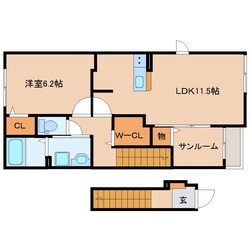 長沼駅 徒歩13分 2階の物件間取画像